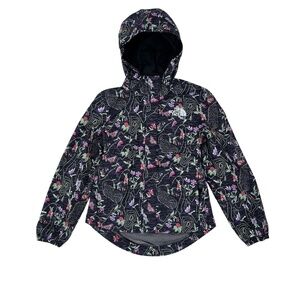 The North Face Girls Antora Rain Jacket Small 7/8 | Black Floral, Waterproof, EU